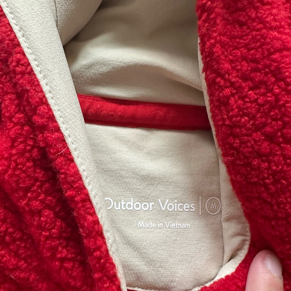 Outdoor Voices Red Oversized Buttoned Hoodie - Picture 3 of 4